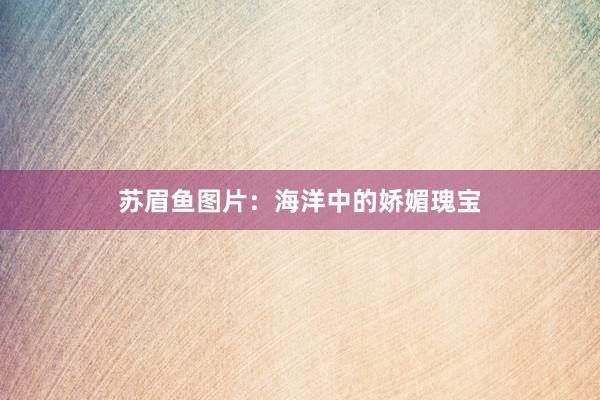 苏眉鱼图片：海洋中的娇媚瑰宝